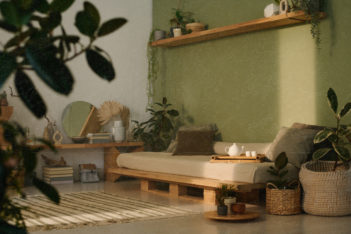 Bright living room interior