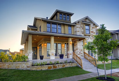 Exterior of luxury home in Mueller suburb of Austin, TX